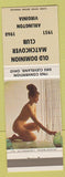 Matchbook Cover - Old Dominion Match Club Arlington VA pinup 1968 RMS