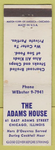 Matchbook Cover - Adams House Chicago IL