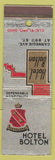 Matchbook Cover - Hotel Bolton Cleveland OH Lion Canada 1929