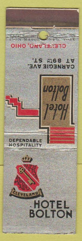 Matchbook Cover - Hotel Bolton Cleveland OH Lion Canada 1929