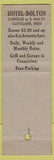 Matchbook Cover - Hotel Bolton Cleveland OH Lion Canada 1929