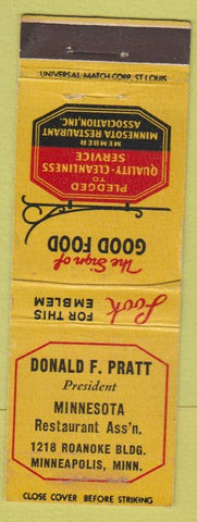Matchbook Cover - Minnesota Restaurant Association Minneapolis WEAR