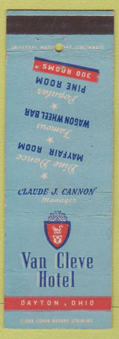 Matchbook Cover - Van Cleve Hotel Dayton OH WEAR