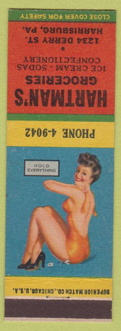 Matchbook Cover - Hartman's Grocery Harrisburg PA pinup