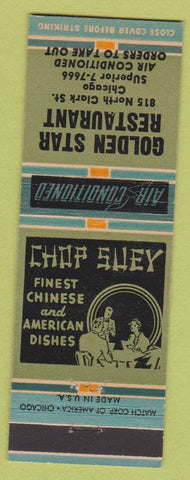 Matchbook Cover - Golden Star Restaurant Chicago IL Chinese