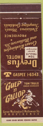 Matchbook Cover - Dreyfus Hotel Providence RI WEAR
