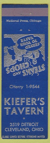 Matchbook Cover - Kieffer's Tavern Cleveland OH