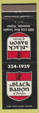 Matchbook Cover - Black Baron Annandale VA CREASE