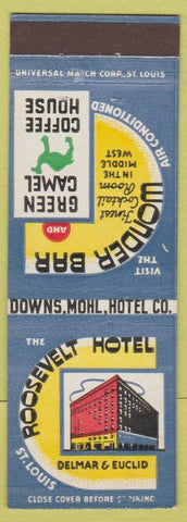 Matchbook Cover - Roosevelt Hotel St Louis MO Green Camel Coffee House
