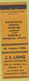 Matchbook Cover - JS Long Granite Chicago IL