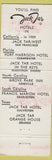 Matchbook Cover - Jack Tar Hotels Chain