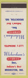 Matchbook Cover - Wickersham's Hybrids corn seed Brookston IN