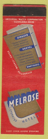 Matchbook Cover - Melrose Hotels Buffalo NY Cleveland Toledo OH
