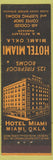 Matchbook Cover - Hotel Miami Miami OK Albert Pick Lion