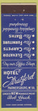 Matchbook Cover - Hotel Stratford Parkersburg WV Federal