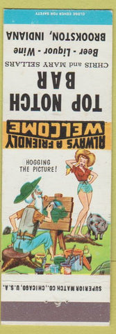 Matchbook Cover - Top Notch Bar Brookston IN hillbilly