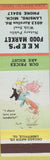 Matchbook Cover - Keep's Food Market Lansing MI hillbilly