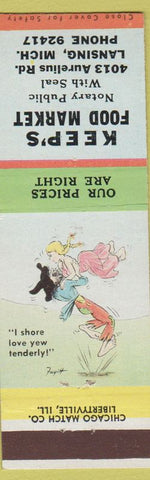 Matchbook Cover - Keep's Food Market Lansing MI hillbilly
