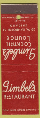 Matchbook Cover - Gimbel's Restaurant Chicago IL