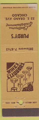 Matchbook Cover - Purdy's Chicago IL
