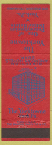 Matchbook Cover - The Yorktowne York PA hotel