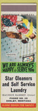 Matchbook Cover - Star Cleaners Laundry Shelby MT SAMPLE low phone