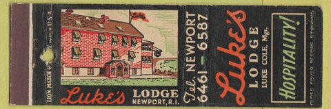 Matchbook Cover - Luke's Lodge Newport RI