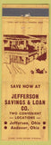 Matchbook Cover - Jefferson Savings Loan Andover OH Jefferson WEAR