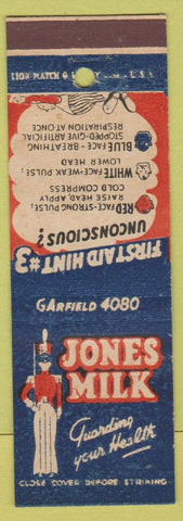 Matchbook Cover - Jones Milk