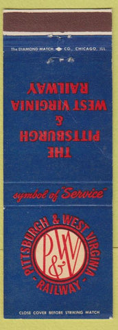 Matchbook Cover - Pittsburgh and West Virginia Railroad CREASE