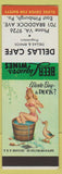 Matchbook Cover - Dellas Cafe East Pittsburgh PA Pinup SAMPLE