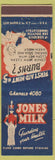 Matchbook Cover - Jones Milk