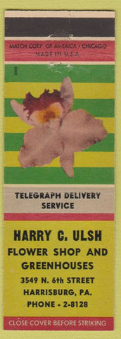 Matchbook Cover - Harry Ulsh Flowers Harrisburg PA