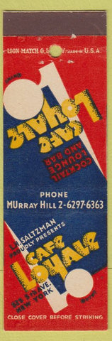 Matchbook Cover - Cafe Loyale New York City 1939 New York World's Fair