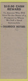 Matchbook Cover - Shamrock Motors Linden NJ SAMPLE