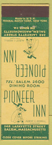 Matchbook Cover - Pioneer Inn Salem MA Federal