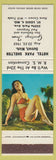 Matchbook Cover - Hotel Park Shelton RMS Convention Detroit MI pinup 1963