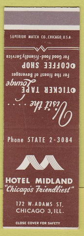 Matchbook Cover - Hotel Midland Chicago IL SAMPLE