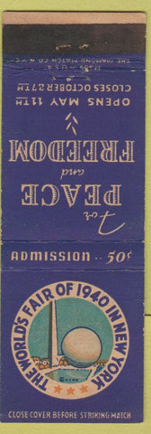 Matchbook Cover - 1939 New York World's Fair