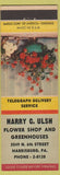 Matchbook Cover - Harry Ulsh Flowers Harrisburg PA