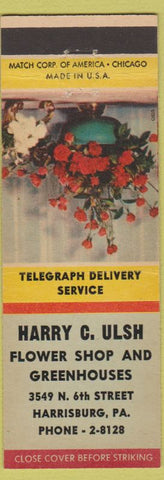 Matchbook Cover - Harry Ulsh Flowers Harrisburg PA