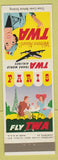 Matchbook Cover - TWA Airlines Paris girlie