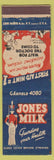 Matchbook Cover - Jones Milk