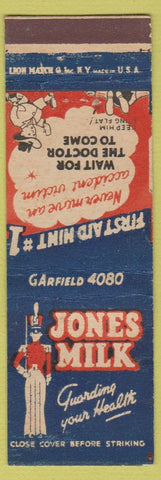 Matchbook Cover - Jones Milk