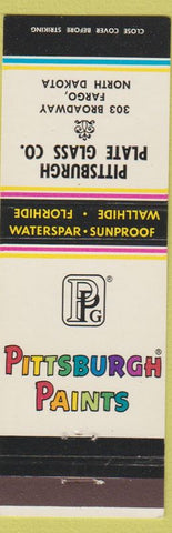 Matchbook Cover - Pittsburgh Paints Fargo ND