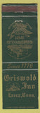 Matchbook Cover - Griswold Inn Essex CT