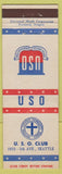 Matchbook Cover - USO Club Seattle WA