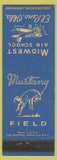 Matchbook Cover - Midwest Air School Mustang Field El Reno OK