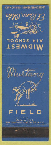 Matchbook Cover - Midwest Air School Mustang Field El Reno OK