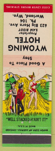 Matchbook Cover - Wyoming Hotel Worland WY hillbilly low phone